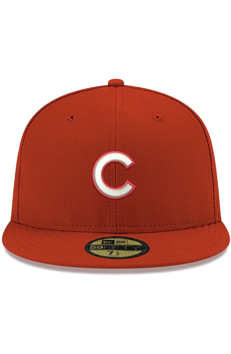New Era Men's New Era Red Chicago Cubs White Logo 59FIFTY Fitted Hat, Alternate, color, Red