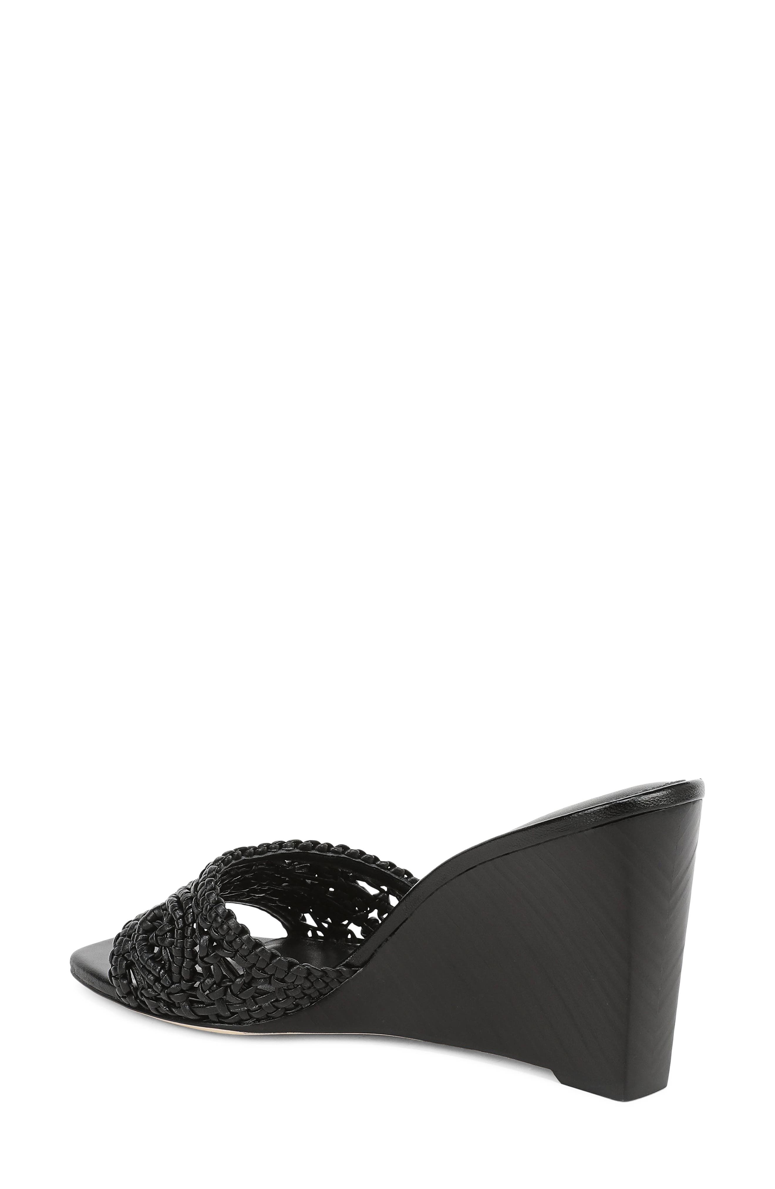 Veronica Beard Ellen Macramé Wedge Slide Sandal, Alternate, color, Black