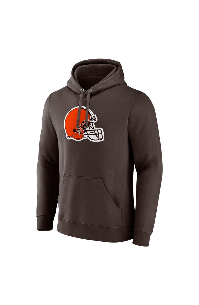 FANATICS Men's Fanatics Brown Cleveland Browns Primary Logo Fleece Pullover Hoodie, Alternate, color, Brown
