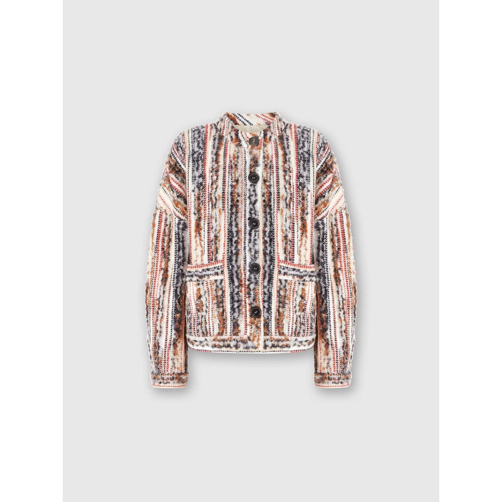 MISSONI MISSONI STRIPED WOOL, MOHAIR AND ALPACA BLEND JACKET