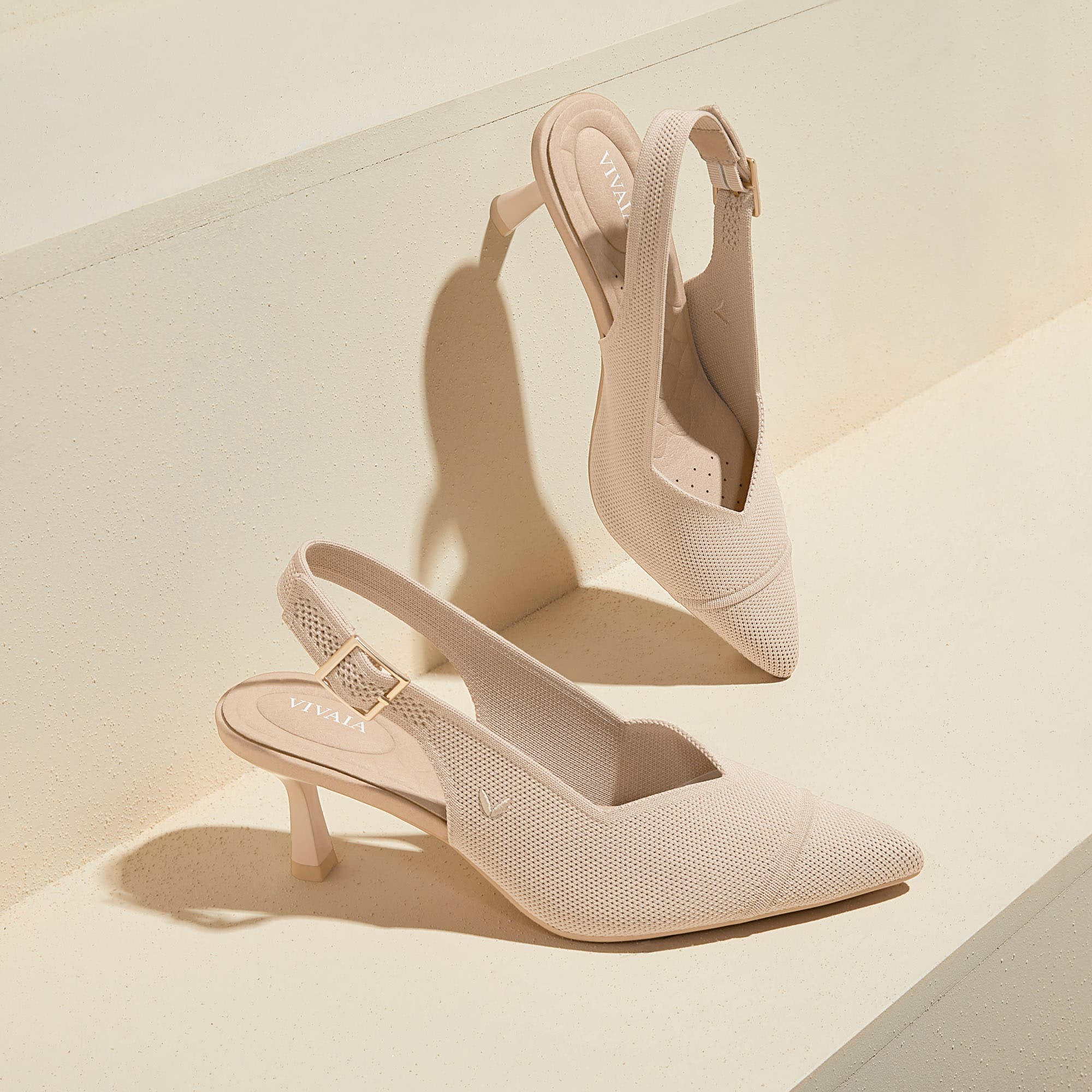 Addison Pointed-Toe Slingback Sandals, Alternate, color, Almond