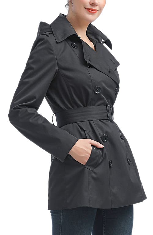 Kimi & Kai Noa Short Trench Coat In Black
