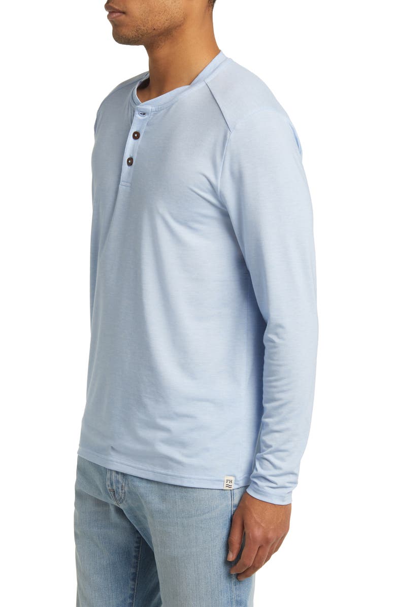 Fair Harbor The Seabreeze Performance Long Sleeve Henley, Alternate, color, Blue Glow