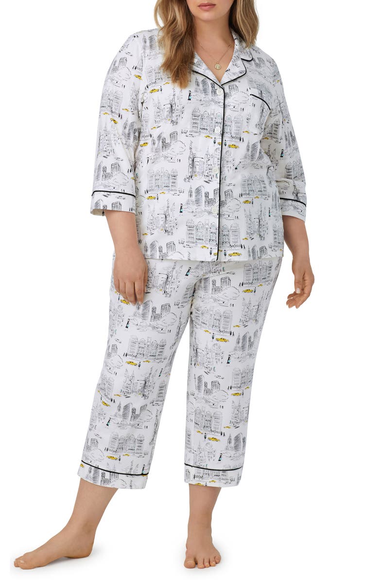 BedHead Pajamas Print Jersey Crop Pajamas, Alternate, color, 