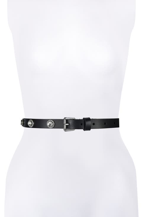 Jewel Stud Leather Belt