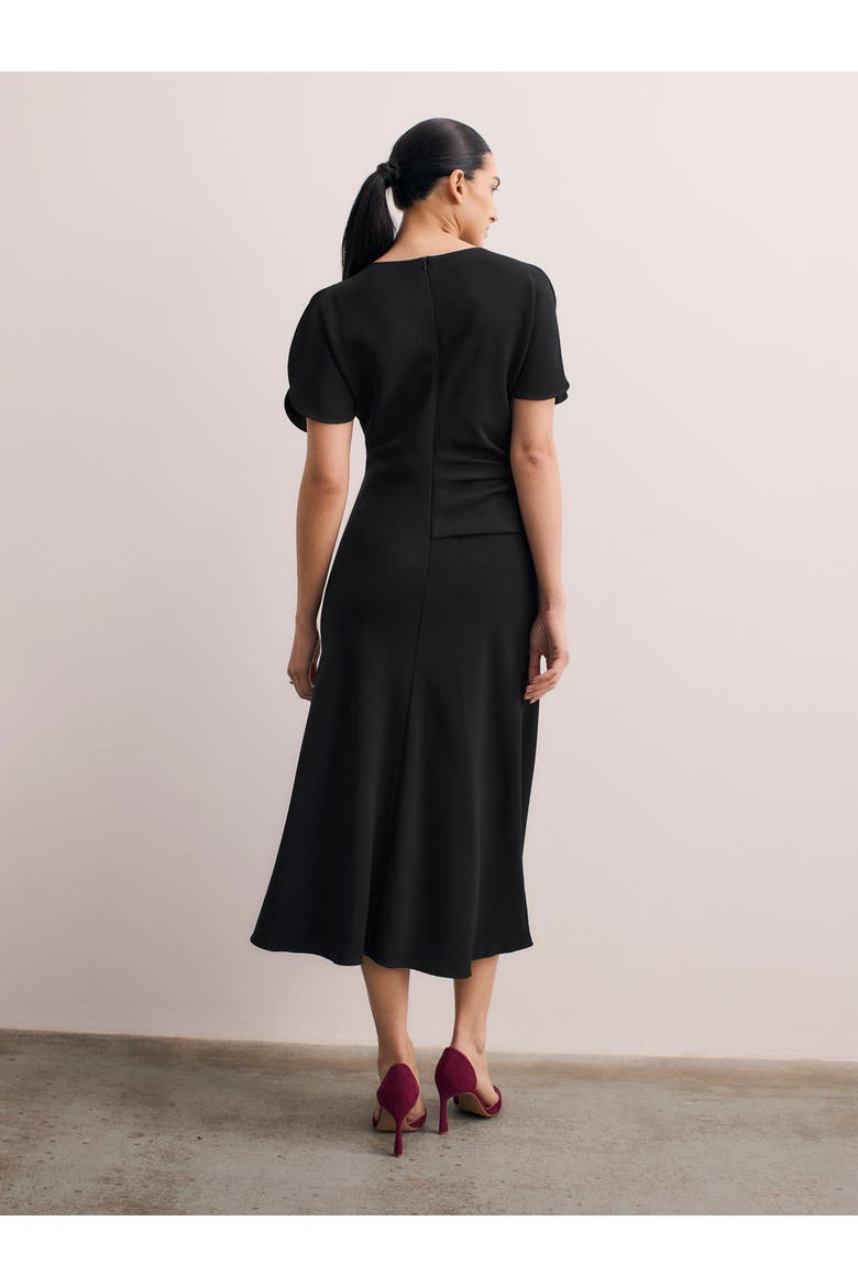 Doppio Salerno Boat-Neck Midi Dress, Alternate, color, Black