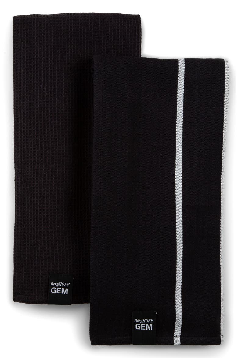Gen 2-Piece Tea Towel Set, Alternate, color, BLACK