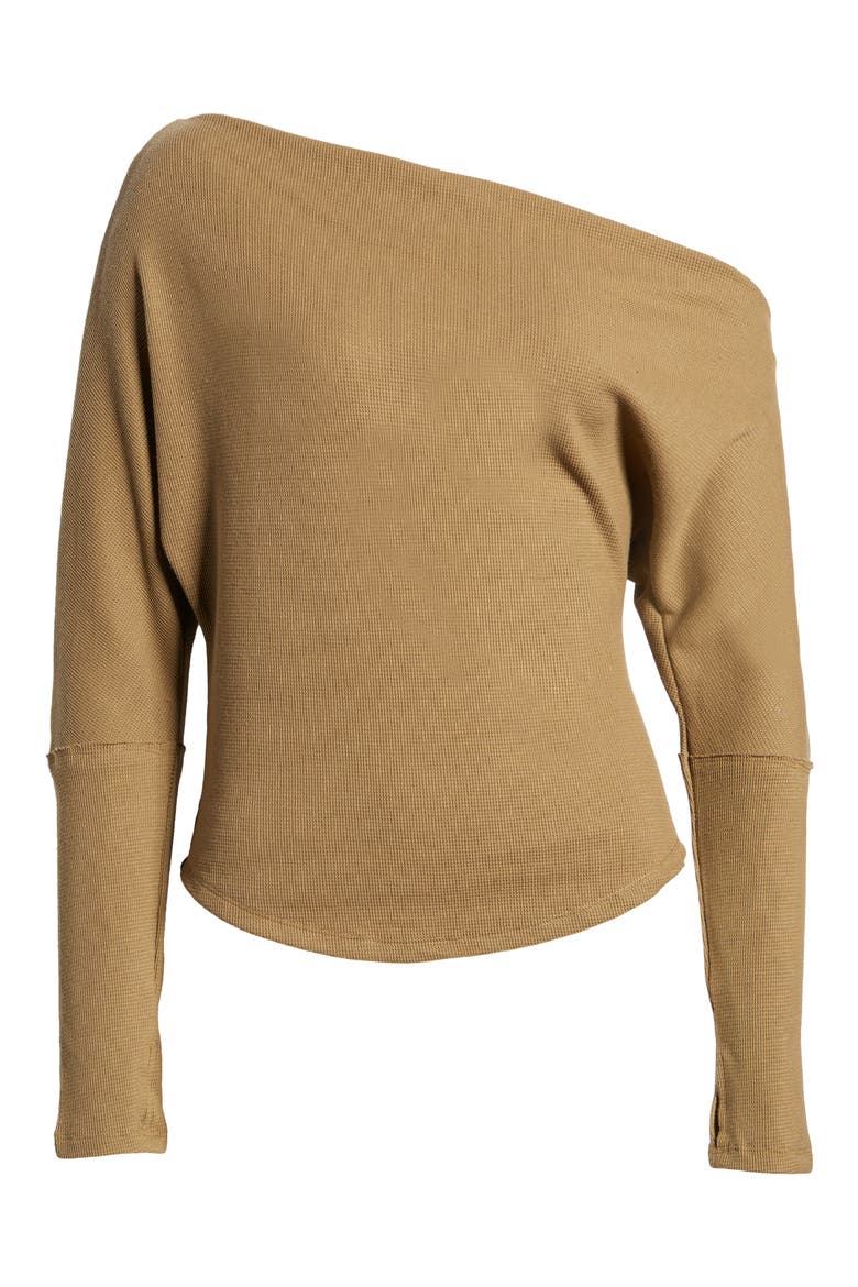 We the Free Fuji Off the Shoulder Thermal Top, Alternate, color, EARTH SEED