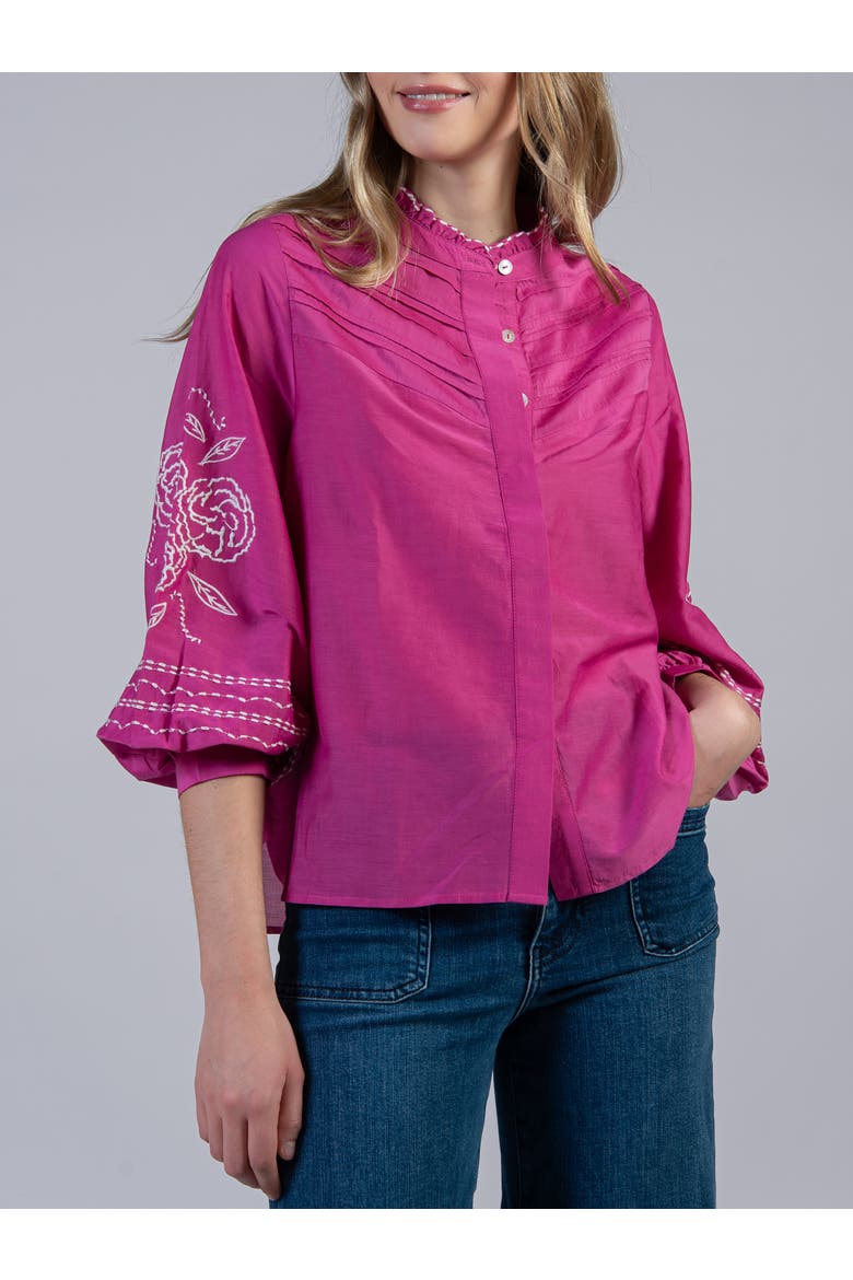 Camellia Silk Cotton Blouse, Main, color, Rosehip