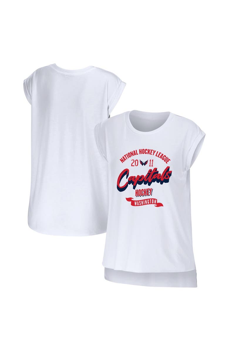 WEAR by Erin Andrews Women's WEAR by Erin Andrews White Washington Capitals Domestic Tank Top, Alternate, color, White