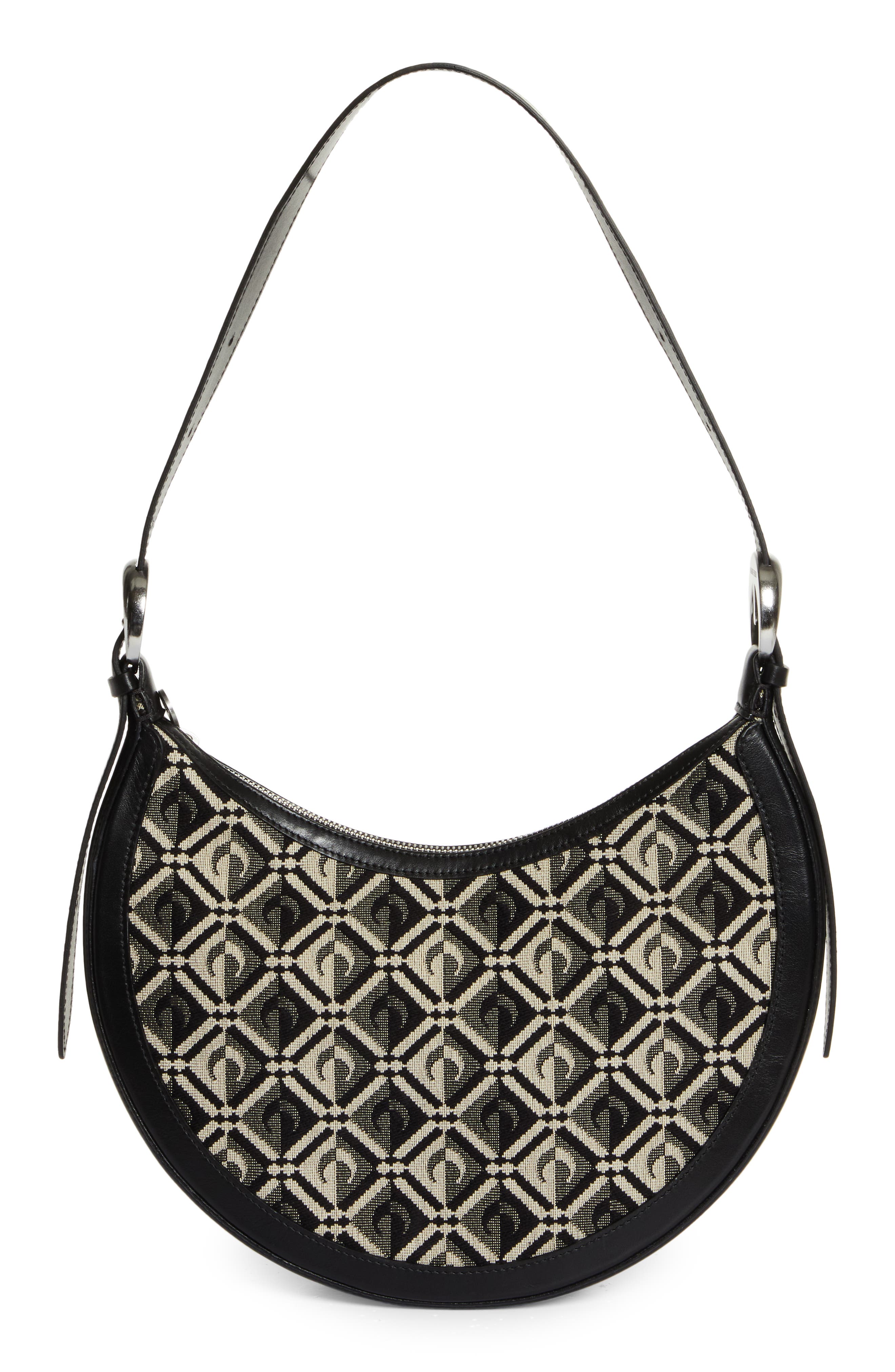 Marine Serre Crescent Moon Diamant Jacquard Shoulder Bag, Main, color, 