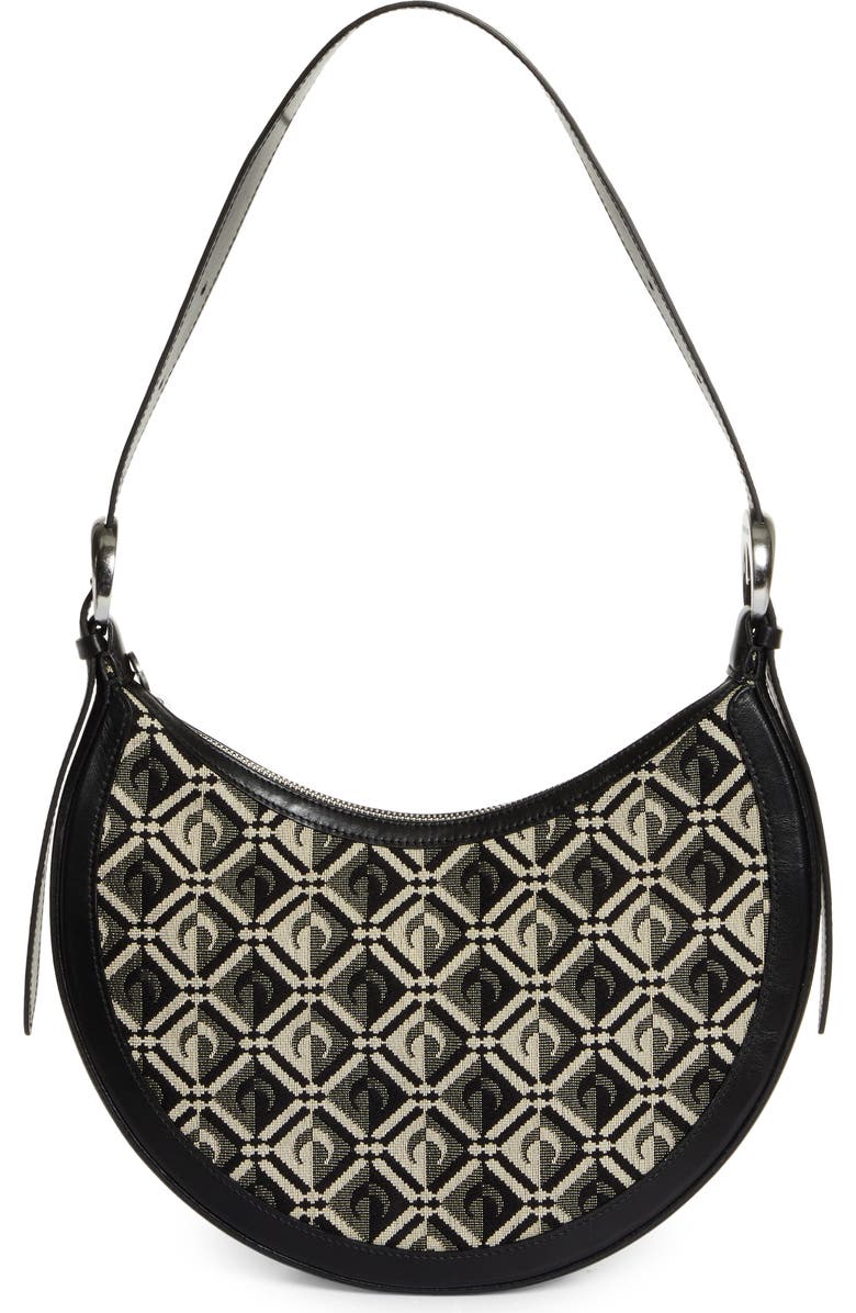Marine Serre Crescent Moon Diamant Jacquard Shoulder Bag, Main, color,