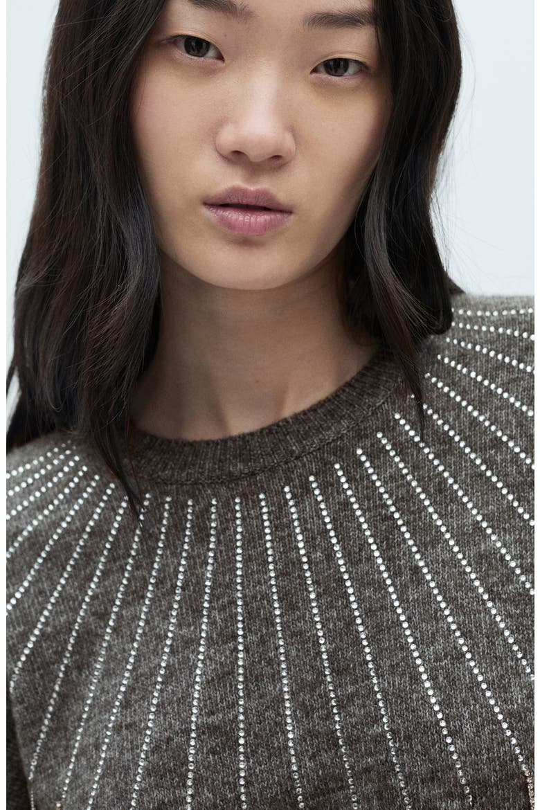 Rhinestone Detail Sweater, Alternate, color, GREY