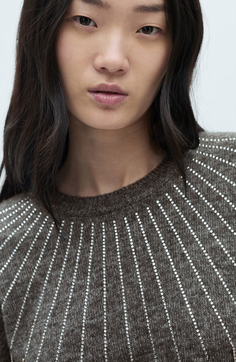 MANGO Rhinestone Detail Sweater, Alternate, color, 