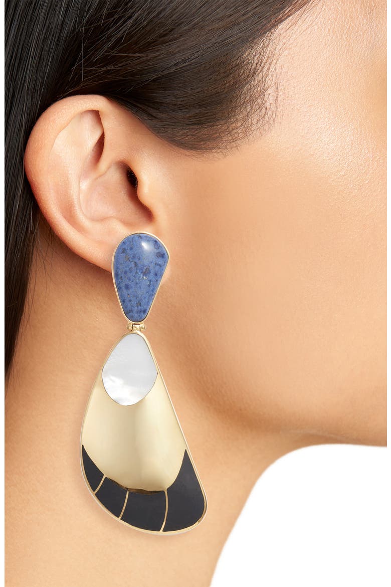 Garzon Drop Earrings, Alternate, color, DURMORT/MOTHER PEARL/BLACK