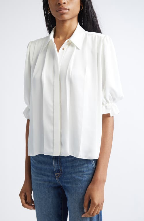 Ramy Brook Amira Button Front Woven Shirt In White