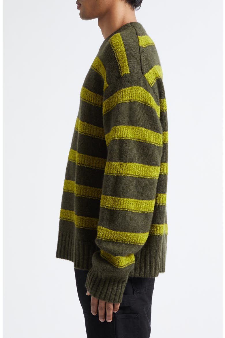 Ridgeline Stripe Oversize Cashmere Sweater, Alternate, color, SNAP PEA STRIPE