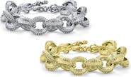 BLING JEWELRY Set of 3 Oval Link Bracelets