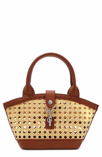 Kane Rattan Faux Leather Shoulder Bag