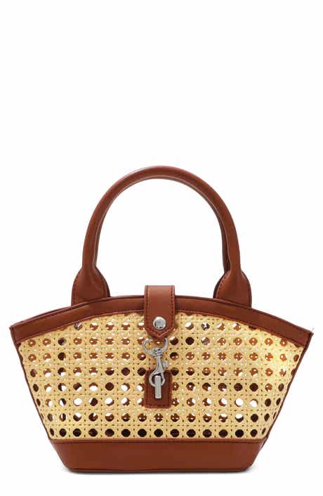 Kane Rattan Faux Leather Shoulder Bag