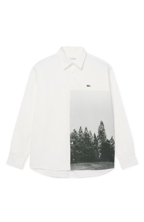 Relaxed Fit Photo Graphic Button-Up Shirt