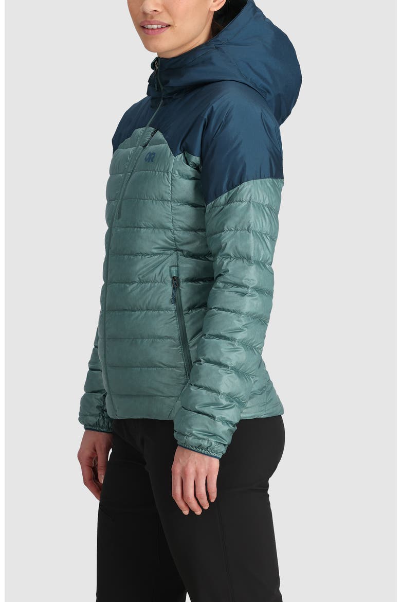 Helium 800 Fill Power Down Hooded Jacket, Alternate, color, NEPTUNE/ HARBOR
