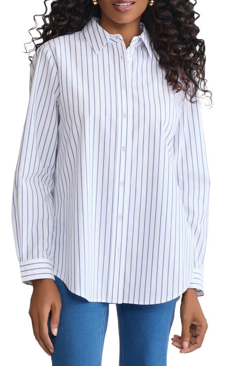 Stripe Side Button-Up Shirt