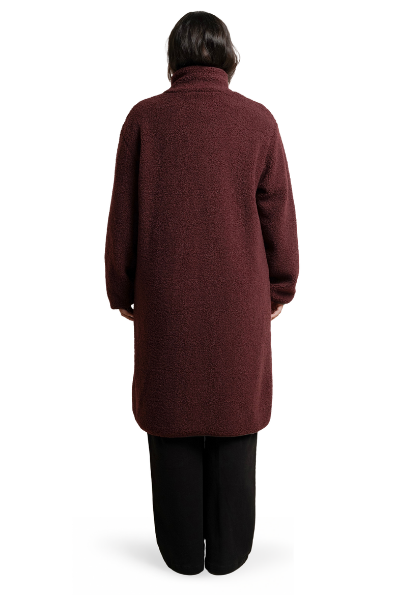 Teddi Maternity & Baby Wearing Long Coat, Alternate, color, Burgundy