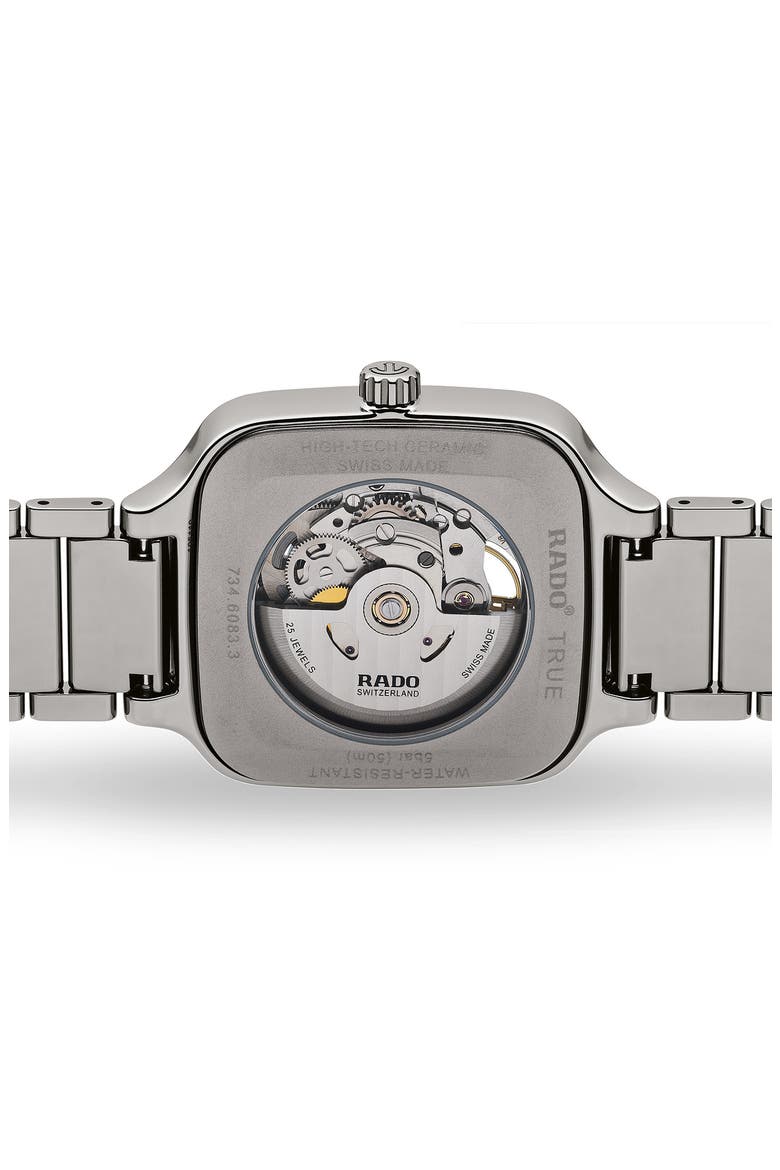 True Square Automatic Open Heart Bracelet Watch, 38mm, Alternate, color, BLUE