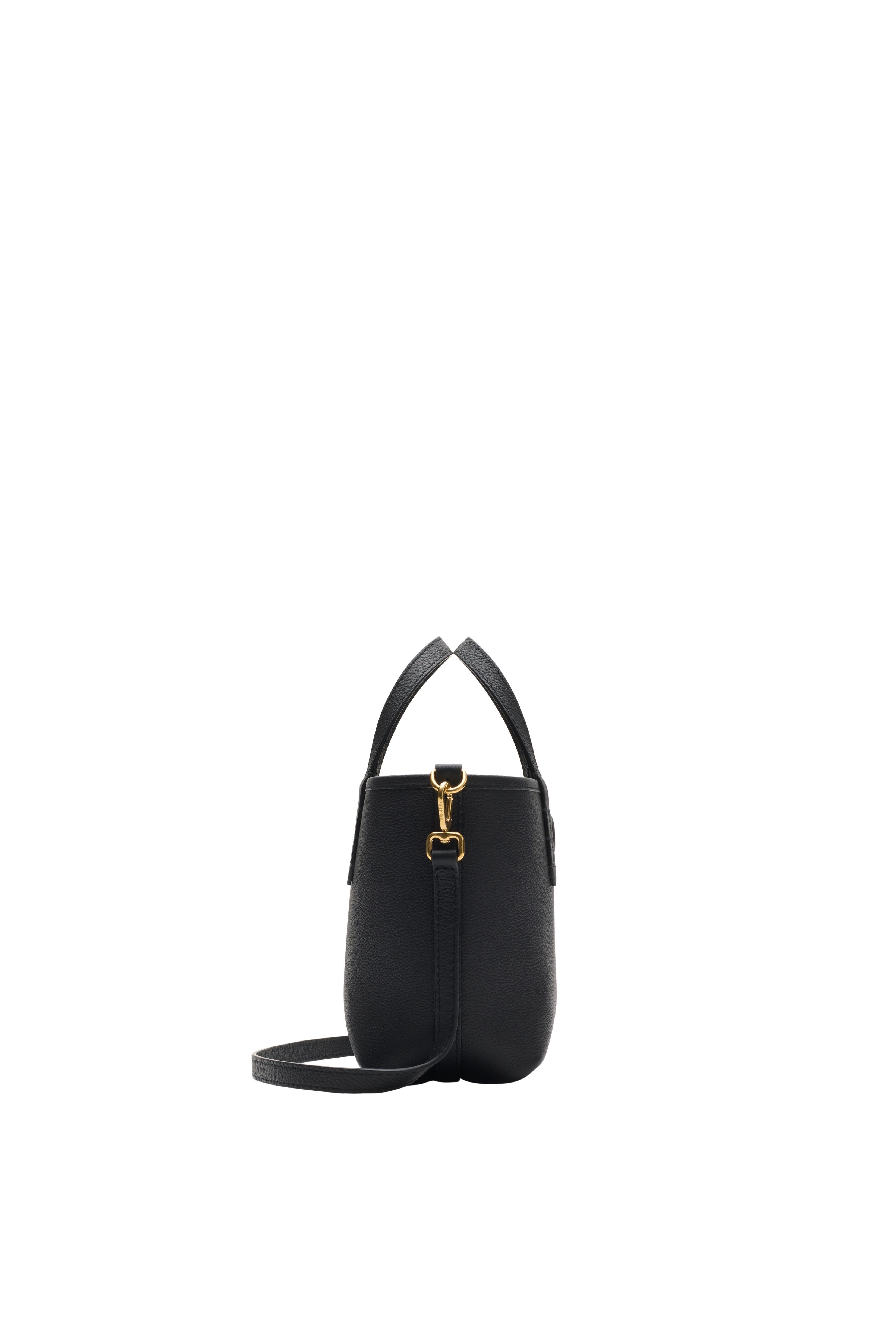 Burberry Mini Reversible Bloomsbury Tote, Alternate, color, Black/Calico Beige