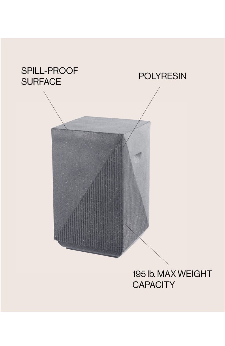 JONATHAN Y Adrian 20.75" Contemporary Minimalist Square Indoor/Outdoor Accent Table, Alternate, color, Gray Terrazzo