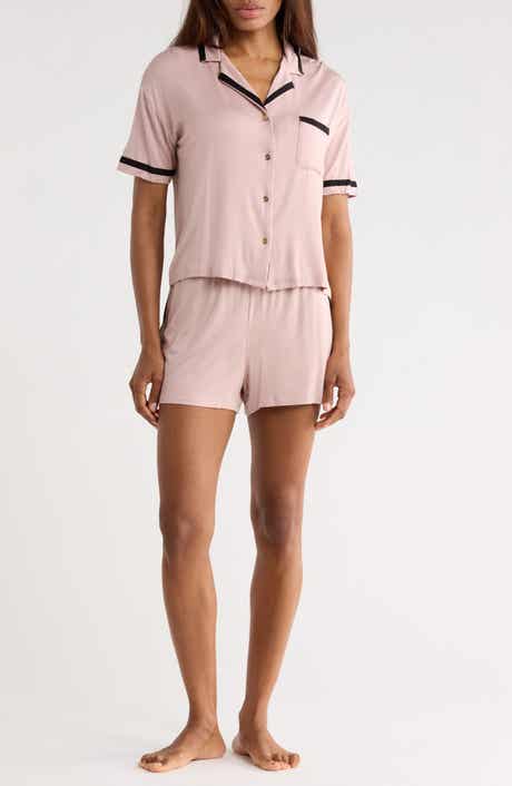Contrast Trim Jersey Pajamas
