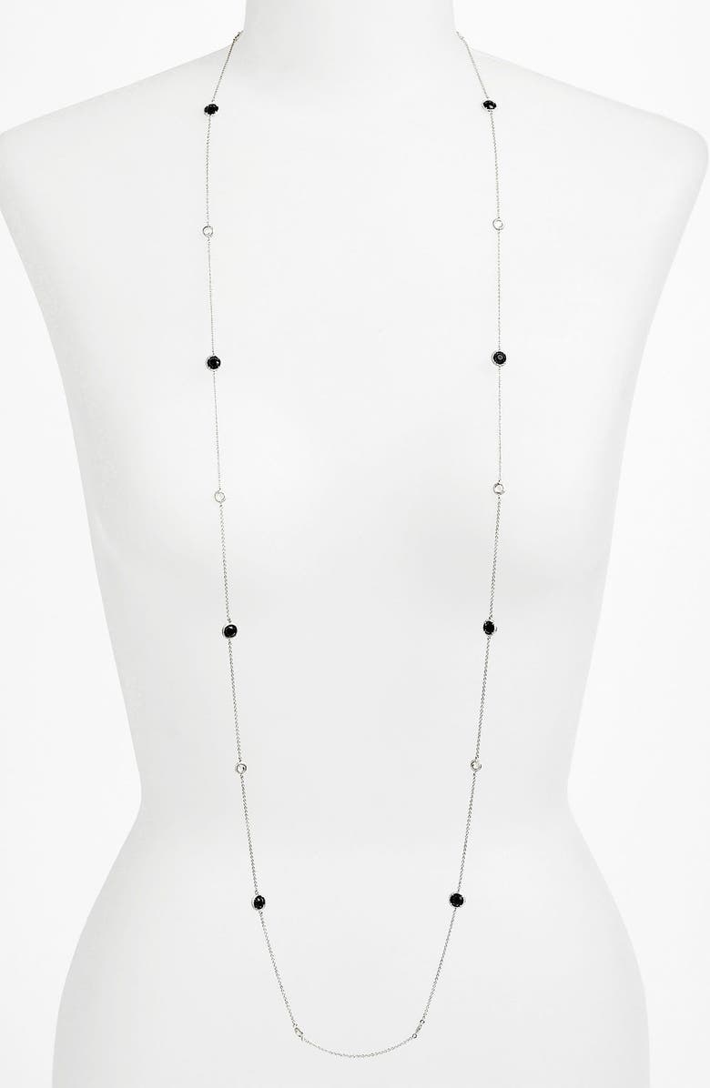 Nadri Long Bezel Station Necklace, Main, color, 