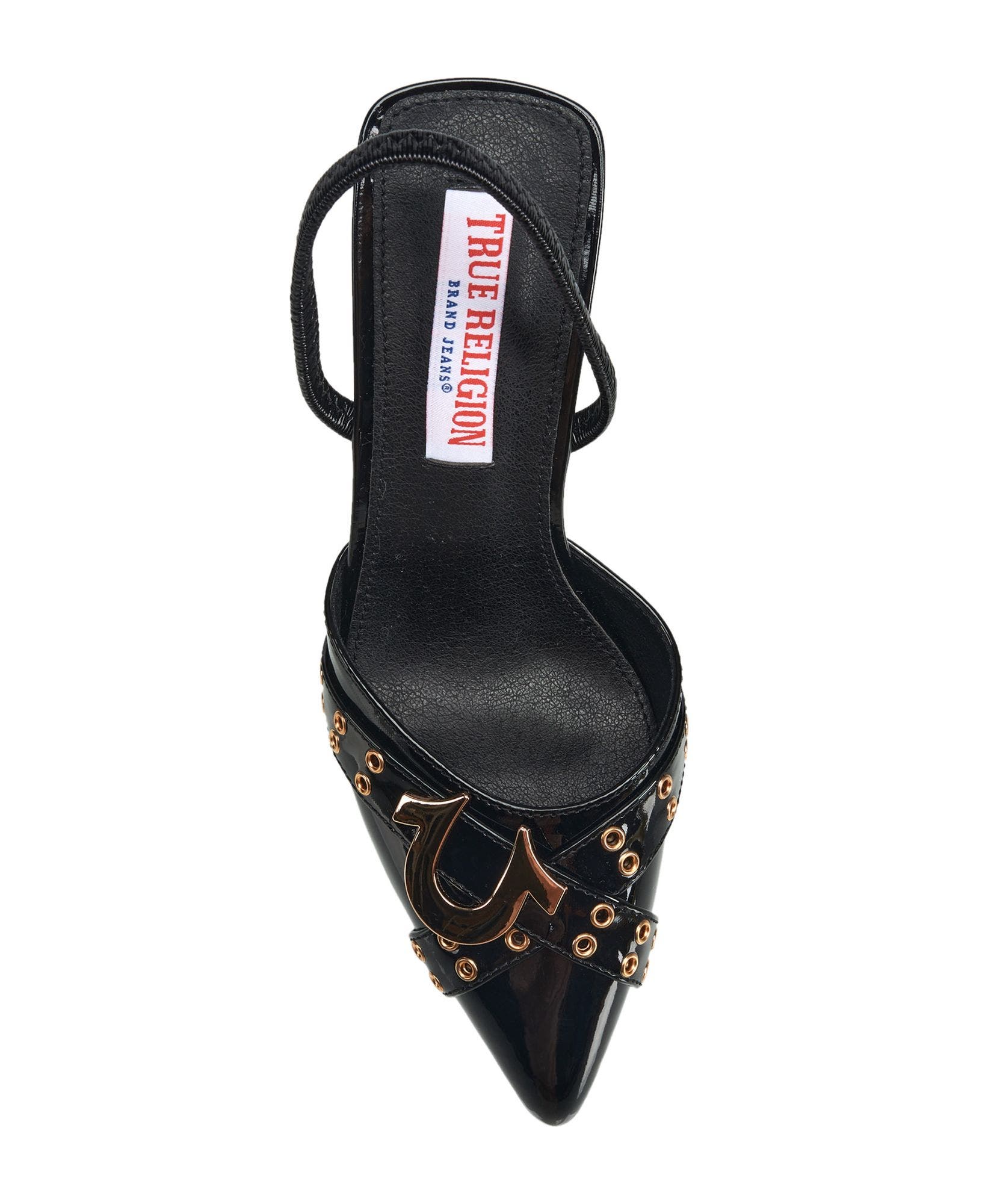Sade Metal Buckle Logo Heel, Alternate, color, Black