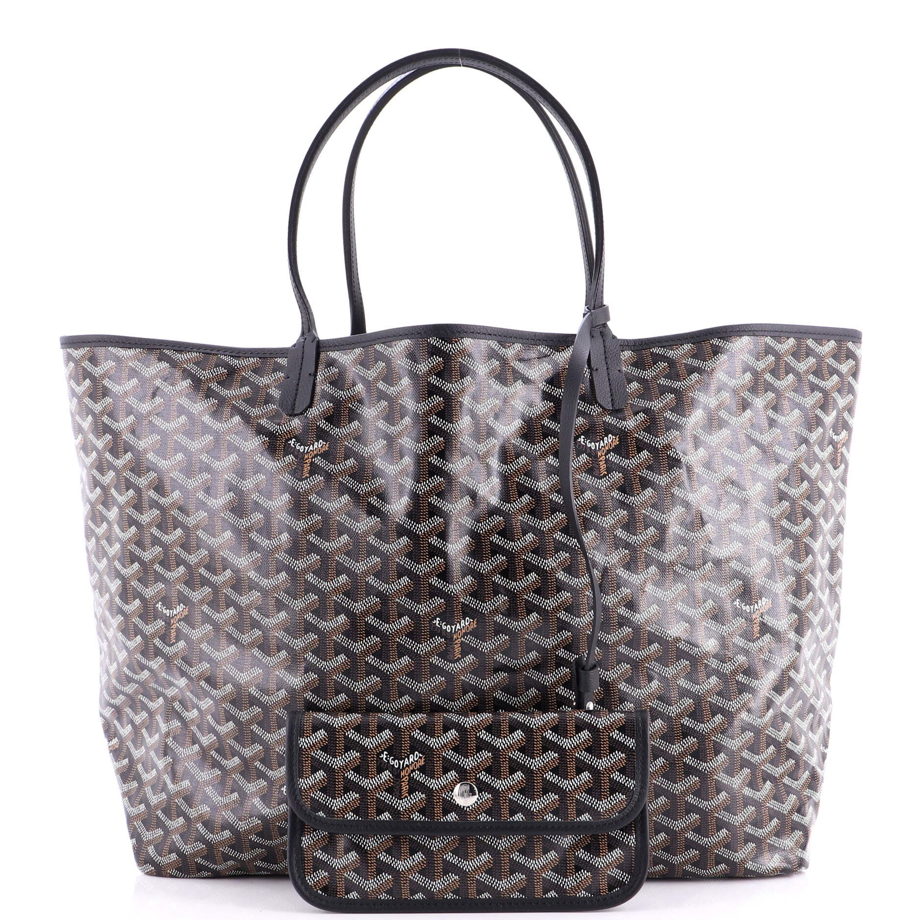 Pre-Owned Goyard Saint Louis Tote Coated Canvas GM, Alternate, color, Black