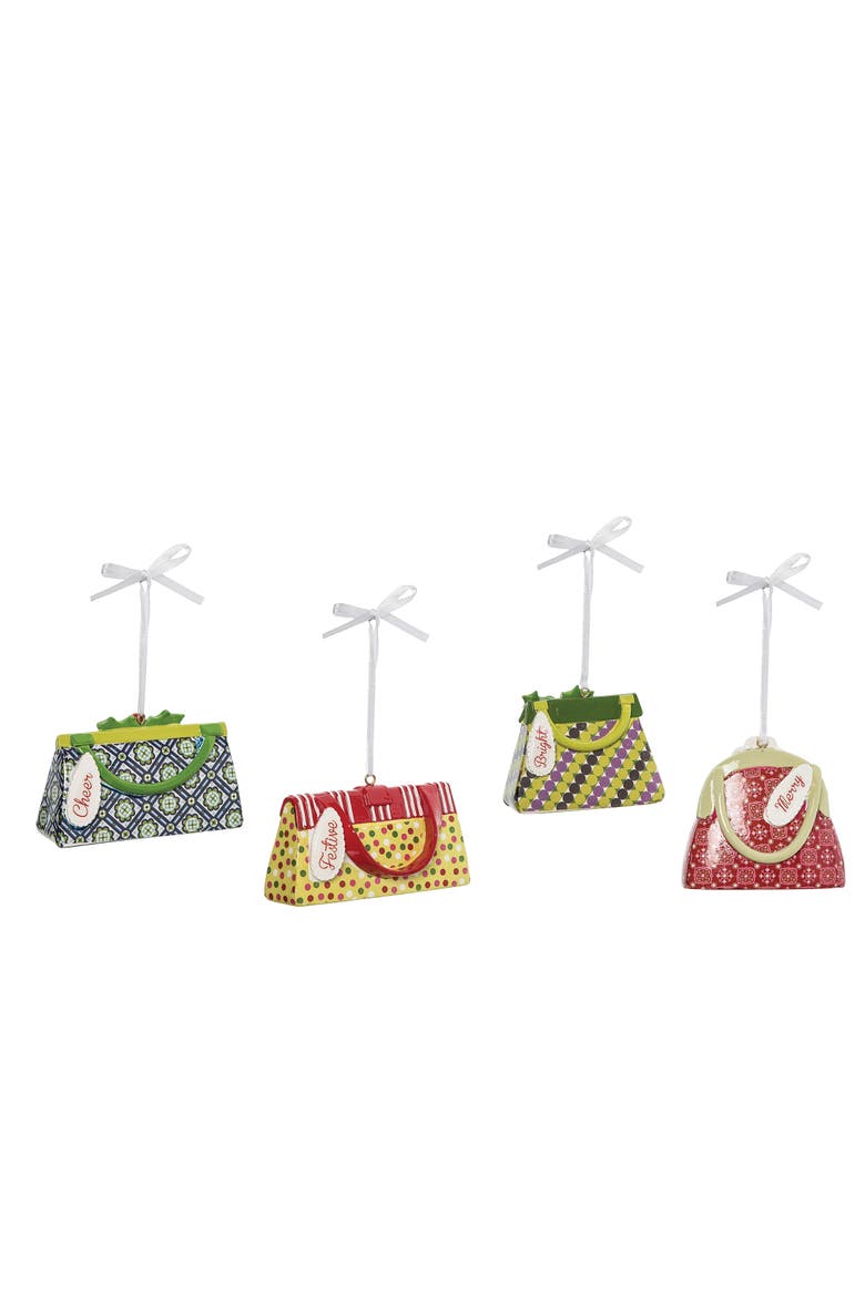 Purse Christmas Tree Ornament Set of 4, Main, color, Red