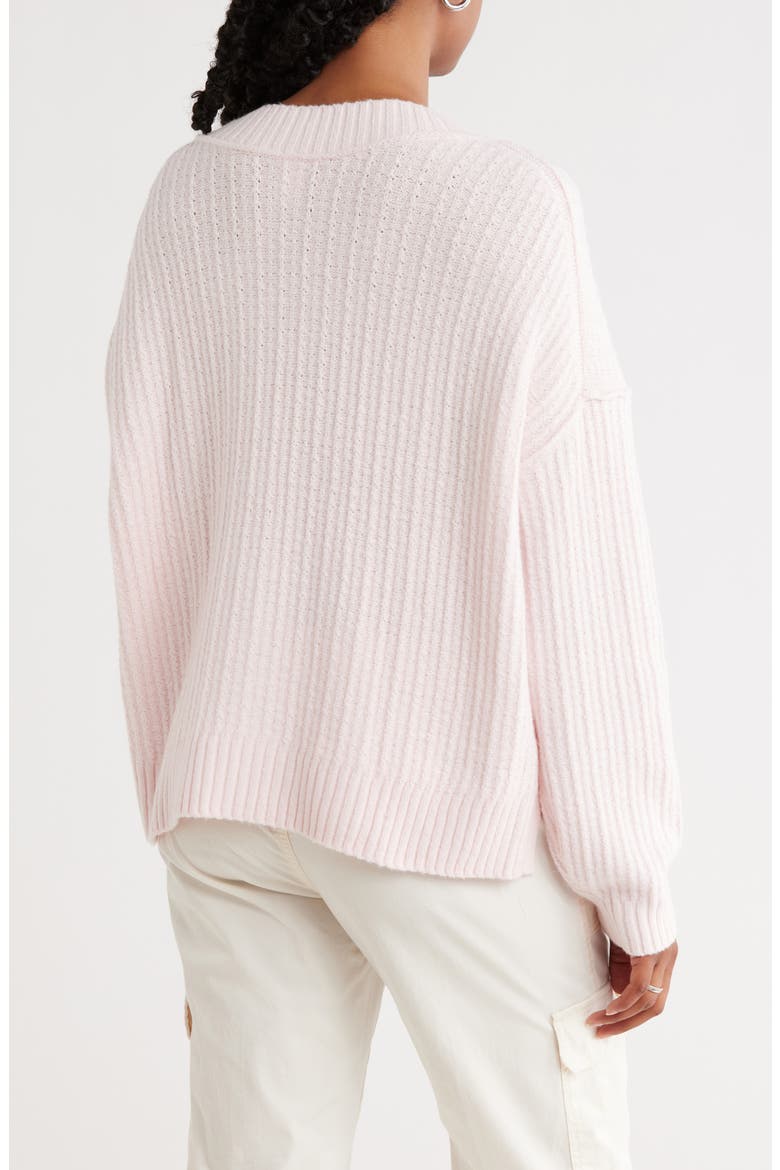 V-Neck Sweater, Alternate, color, PINK PRIMROSE