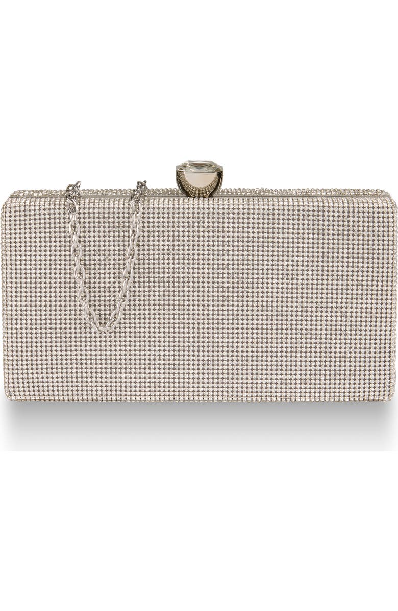 Whiting & Davis Olivia Crystal Top Minaudiere, Alternate, color, Metallic Silver
