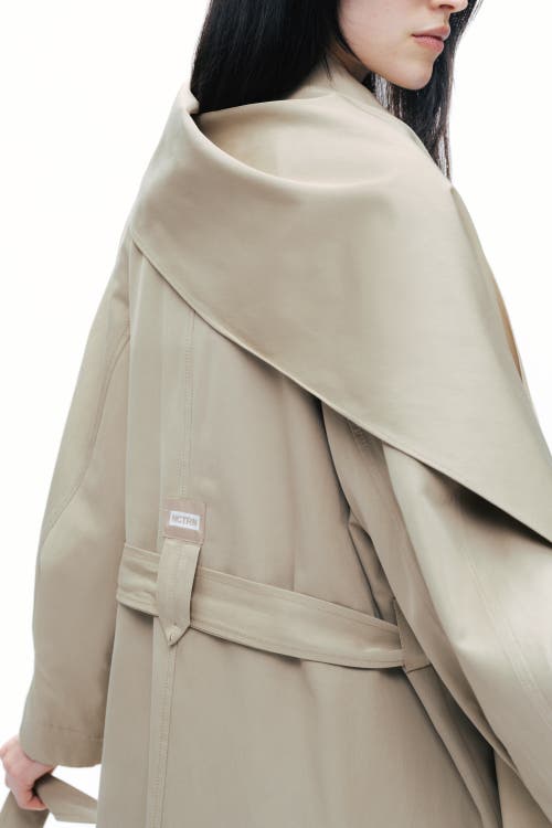 Shop Nocturne Shawl-designed Trench Coat In Beige
