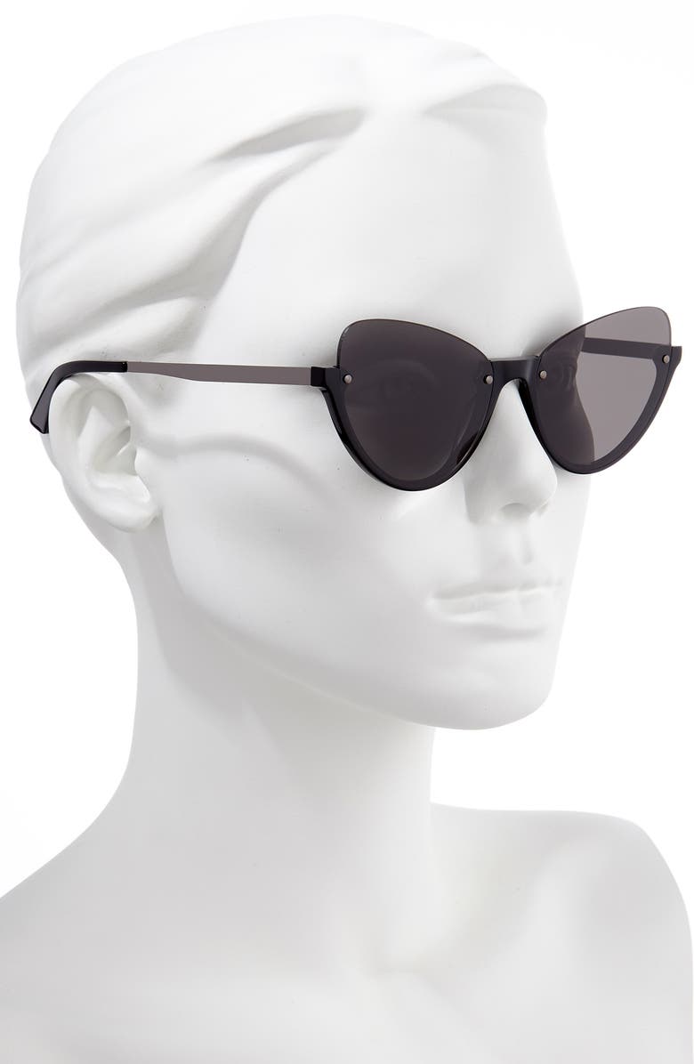 MCQ Alexander McQueen 56mm Semi Rimless Cat Eye Sunglasses, Alternate, color, 