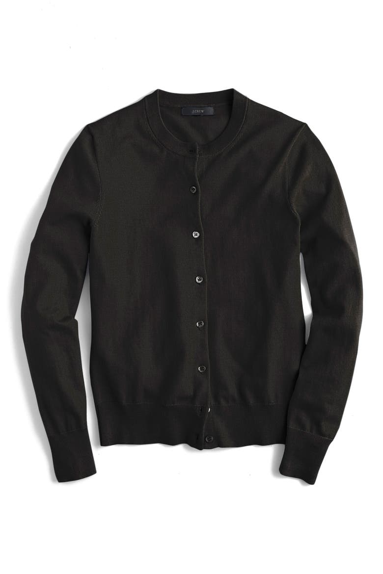 Jackie Cotton Blend Cardigan, Alternate, color, BLACK