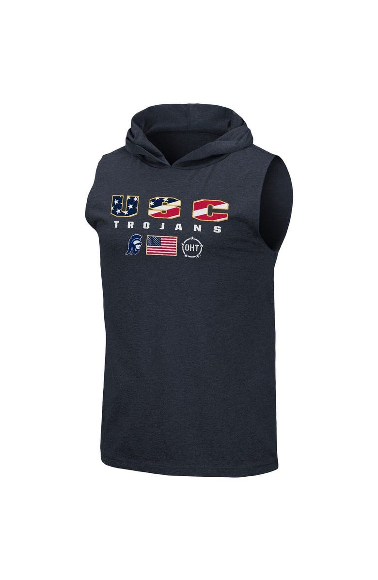 COLOSSEUM Men's Colosseum Navy USC Trojans OHT Military Appreciation Americana Hoodie Sleeveless T-Shirt, Alternate, color, 