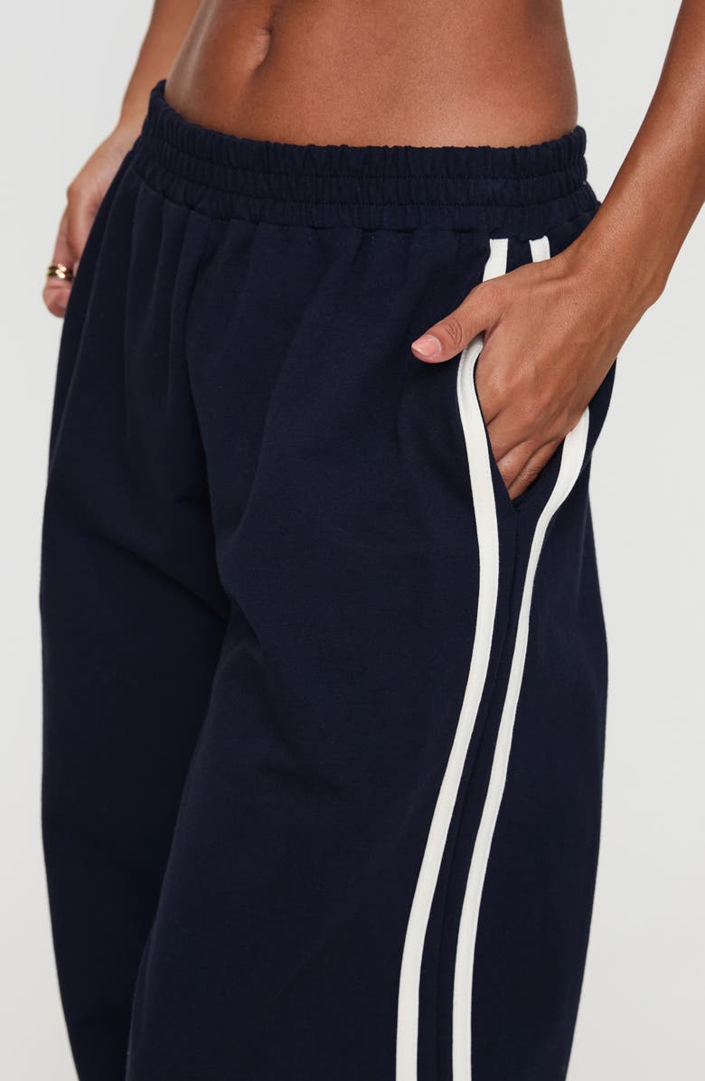 Princess Polly Circuit Cotton Blend Track Pants, Alternate, color, Navy