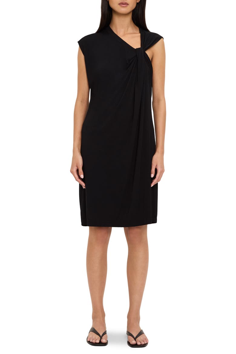 Jaclyn Twist Shoulder Minidress, Main, color, BLACK