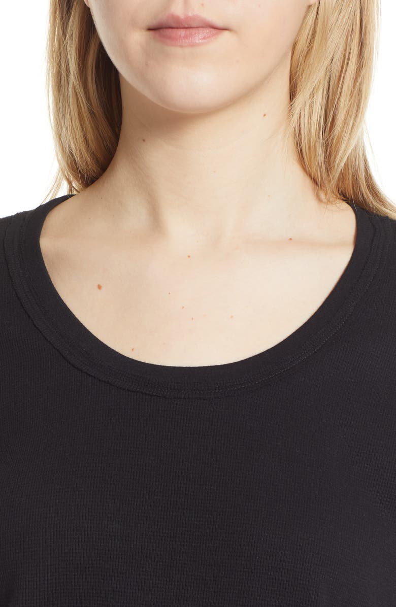 Caslon<sup>®</sup> Scoop Neck Long Sleeve Raw Edge Thermal Top, Alternate, color,