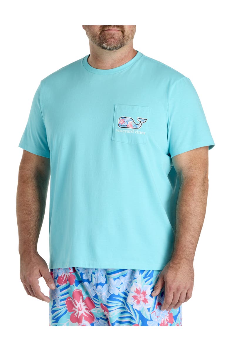 vineyard vines Big & Tall Chappy Floral Whale T-Shirt, Alternate, color, Turqs
