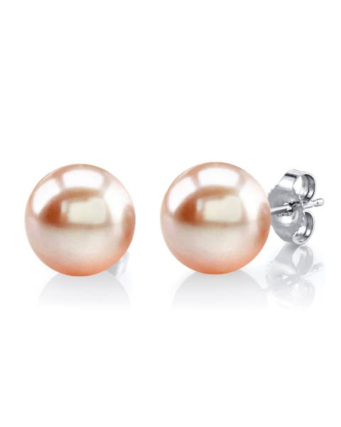 Freshwater Round Pearl Stud Earrings 10mm