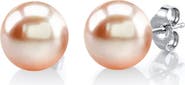 The Pearl Source Freshwater Round Pearl Stud Earrings 10mm