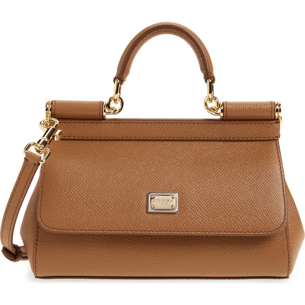 Dolce & Gabbana Dolce&gabbana Sicily Leather Top Handle Bag In Brown