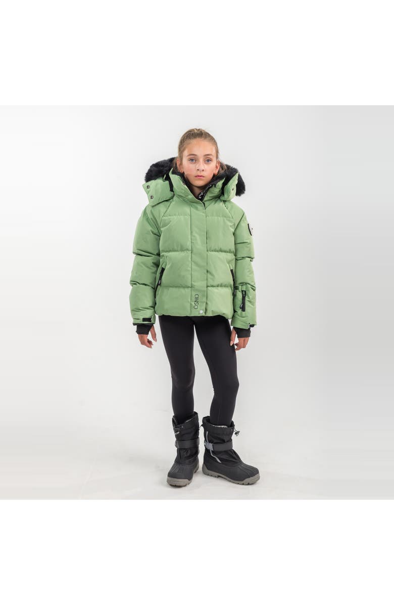 ÖSNO Nikki Cropped Ski Jacket Snowpants Set, Alternate, color, With Black Fur